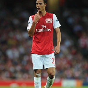Marouane Chamakh in Action for Arsenal against Olympiacos, UEFA Champions League 2011-12