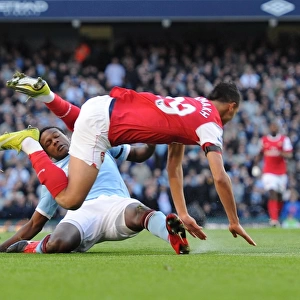 Marouane Chamakh is tripped by Man City defender Dedryck. Manchester City 0: 3 Arsenal