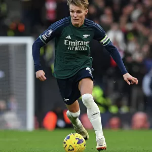 Martin Odegaard in Action: Arsenal vs. Fulham, Premier League 2023-24