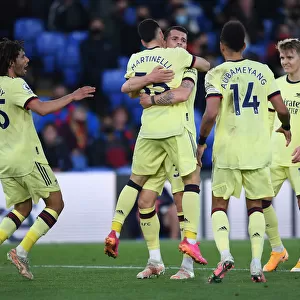 Martinelli and Xhaka Celebrate Arsenal's Winning Goal vs Crystal Palace (2020-21)