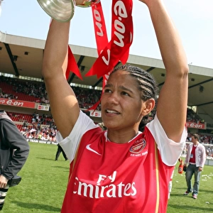 Mary Philip with the FA Cup: Arsenal Ladies Victory over Leeds United (5/5/08)