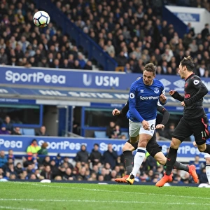 Mesut Ozil Soars High: The Thrilling Moment of His Header Against Everton (2017-18)