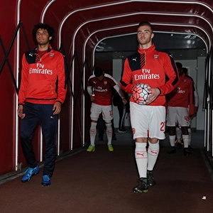 Mohamed Elneny and Calum Chambers (Arsenal) before the warm up. Arsenal 2: 1 Burnley