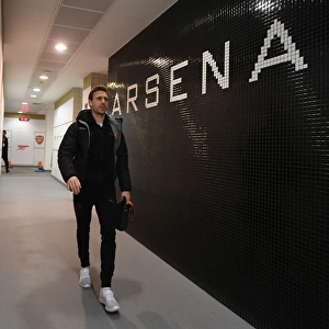 Nacho Monreal in Arsenal Changing Room Before Arsenal v Östersunds FK UEFA Europa League Match