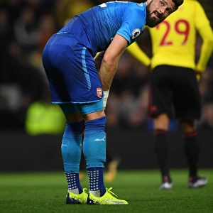 Olivier Giroud in Action: Arsenal vs. Watford, Premier League 2017-18