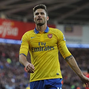 Olivier Giroud in Action: Cardiff City vs Arsenal, Premier League 2013-14