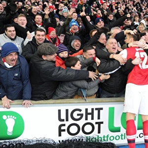 Olivier Giroud Scores Second Goal, Arsenal Fans Celebrate in FA Cup Match against Brighton & Hove Albion