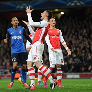 Olivier Giroud's Frustration: Arsenal vs AS Monaco, UEFA Champions League Round of 16