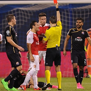 Olivier Giroud's Red Card: Arsenal vs. Dinamo Zagreb, UEFA Champions League 2015