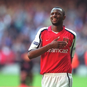 Patrick Vieira Celebrates Arsenal's Victory Over Manchester United, FA Barclaycard Premiership, Old Trafford, 2002