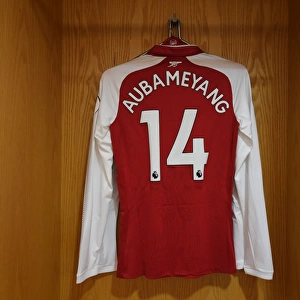 Pierre-Emerick Aubameyang's Arsenal Shirt in Arsenal Home Changing Room (Arsenal v Everton, 2017-18)