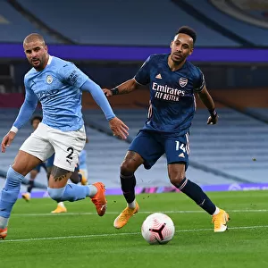 Premier League Showdown: Aubameyang vs. Walker - Manchester City vs. Arsenal (2020-21): A Battle of Stars at Etihad Stadium
