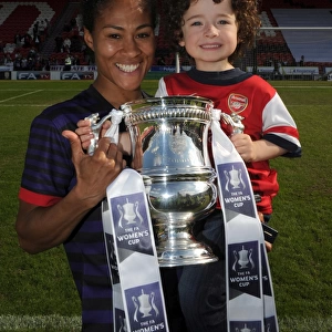 Rachel Yankey (Arsenal) with the FA Cup Trophy. Arsenal Ladies 3: 0 Bristol Academy
