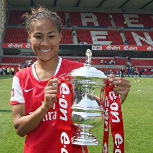 Rachel Yankey with the FA Cup: Arsenal's Victory in the FA Women's Cup Final against Leeds United (5/5/08)