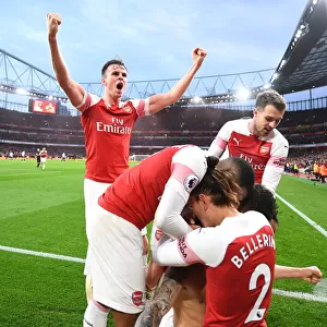 Rob Holding Celebrates Arsenal's Third Goal Against Tottenham Hotspur (2018-19)