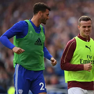 Rob Holding and Gary Madine: A Moment of Respite Amidst the Intensity of Cardiff vs. Arsenal (2018-19)