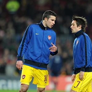 Robin van Persie and Tomas Rosicky (Arsenal). Barcelona 3: 1 Arsenal. UEFA Champions League