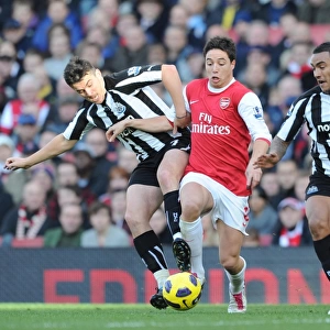 Samir Nasri (Arsenal) Joey Barton and Danny Simpson(Newcastle). Arsenal 0