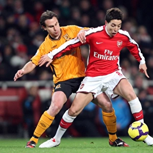 Samir Nasri (Arsenal) Richard Garcia (Hull). Arsenal 3: 0 Hull City. Barclays Premier League