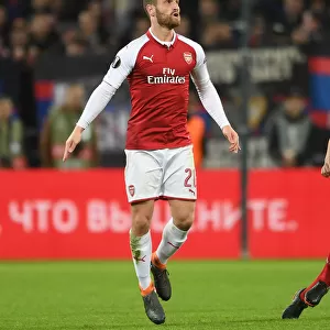 Shkodran Mustafi in Action: Arsenal vs. CSKA Moscow, UEFA Europa League Quarterfinals, Moscow, Russia (2018)