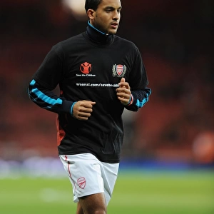 Theo Walcott of Arsenal before the Barclays Premier League match between Arsenal