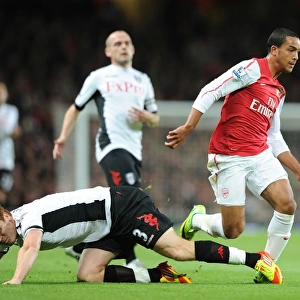 Theo Walcott Outmaneuvers John Arne Riisse: Arsenal vs Fulham, Premier League 2011-12