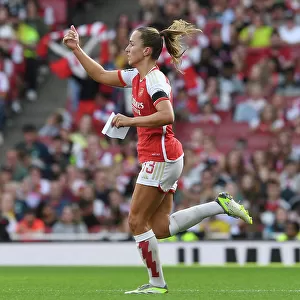 Thrilling Moment: Lia Walti Charges onto Emirates Pitch for Arsenal Women vs Liverpool Women (Barclays WSL, 2023-24)
