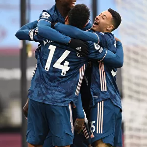 Triumphant Arsenal Threesome: Lacazette, Pepe, Aubameyang Celebrate Three Goals Against West Ham