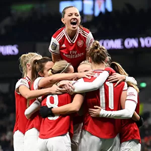 Vivianne Miedema and Katie McCabe Celebrate Arsenal's Second Goal vs. Tottenham Hotspur (FA WSL, 2019-20)
