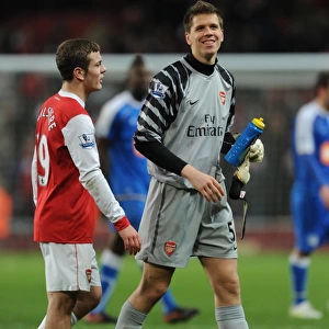 Wojciech Szczesny and Jack Wilshere (Arsenal). Arsenal 3: 0 Wigan Athletic