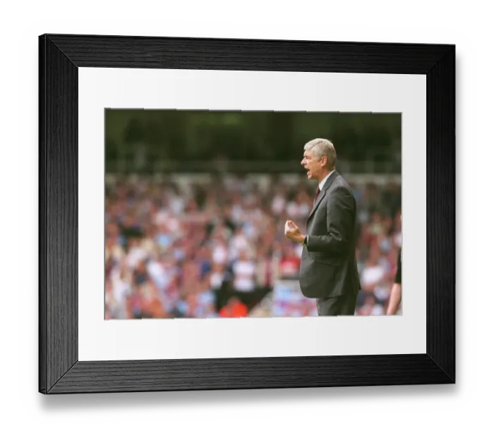 Framed Print : Arsene Wenger at Upton Park: A Stalemate Against West Ham United in the FA Premiership, September 2005 Framed Print : Arsene Wenger at Upton Park: A Stalemate Against West Ham United in the FA Premiership, September 2005