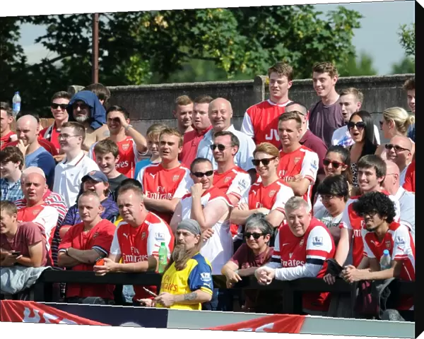 Arsenal fans. Boreham Wood 0: 2 Arsenal. Pre Season Friendly. Meadow Park. Borehamwood