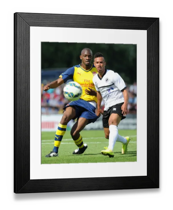 Framed Print : Abou Diaby vs. Sam Cox: Clash in Arsenal's Pre-Season Friendly against Boreham Wood