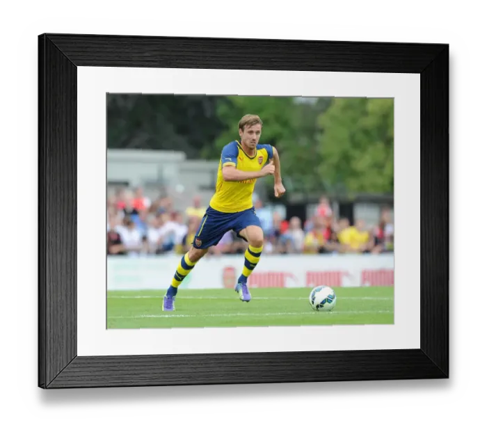 Framed Print : Nacho Monreal (Arsenal). Boreham Wood 0: 2 Arsenal. Pre Season Friendly. Meadow Park Framed Print : Nacho Monreal (Arsenal). Boreham Wood 0: 2 Arsenal. Pre Season Friendly. Meadow Park