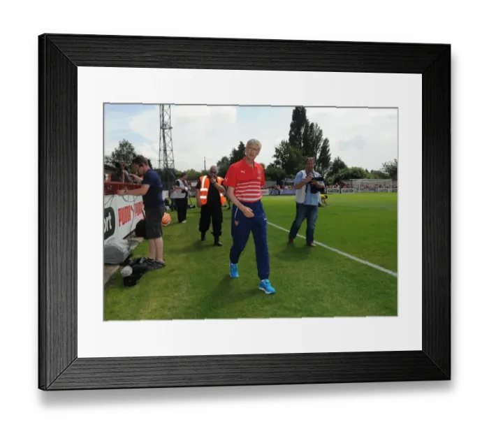 Framed Print : Arsene Wenger the Arsenal Manager. Boreham Wood 0: 2 Arsenal. Pre Season Friendly