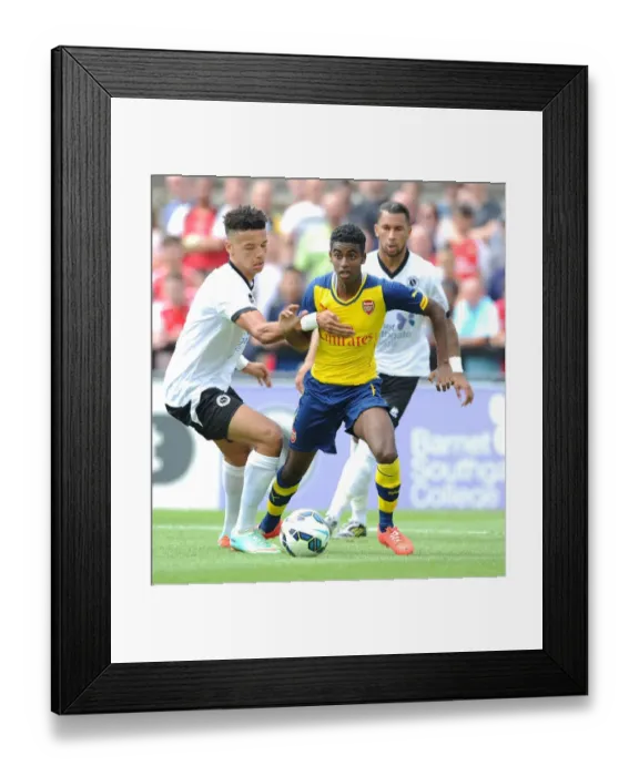 Framed Print : Clash between Zelalem and Angol: A Pre-Season Battle at Boreham Wood