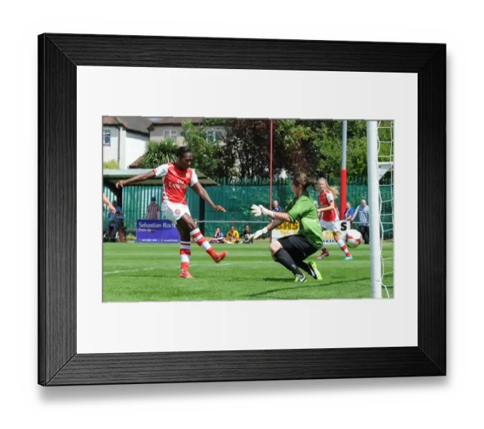 Framed Print : Danielle Carter Scores Against Sarah Quintrill: Arsenal Ladies vs Millwall Lionesses in WSL Continental Cup Framed Print : Danielle Carter Scores Against Sarah Quintrill: Arsenal Ladies vs Millwall Lionesses in WSL Continental Cup