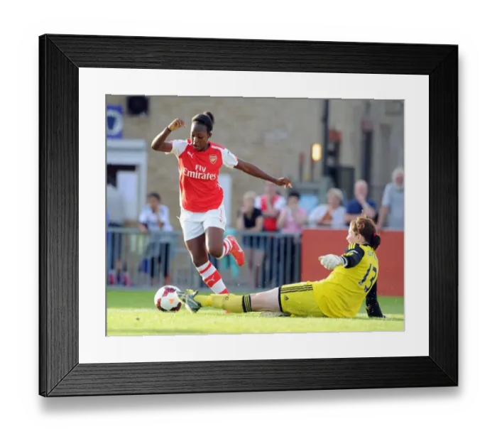 Framed Print : Danielle Carter Outmaneuvers Marie Hourihan: Chelsea Ladies vs. Arsenal Ladies WSL Showdown