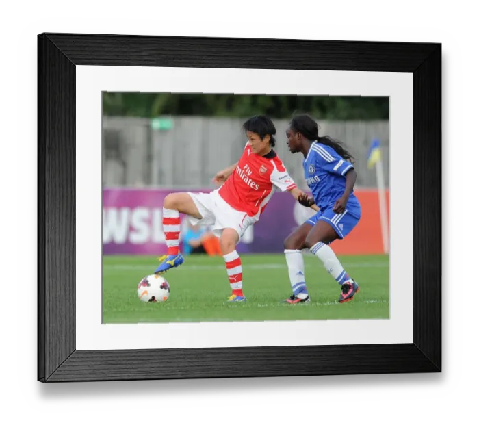 Framed Print : Clash of Titans: Yakuri Kinga vs. Eniola Aluko - Chelsea Ladies vs. Arsenal Ladies WSL Showdown