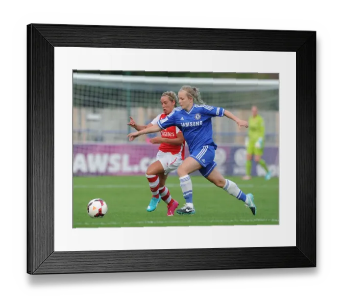 Framed Print : Jordan Nobbs vs. Anne Meiwald: Intense Battle in Chelsea Ladies vs. Arsenal Ladies WSL Match