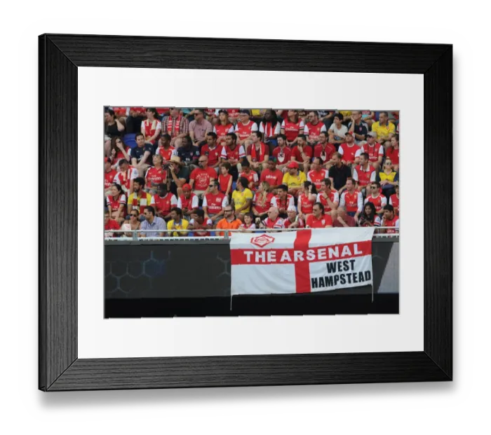 Framed Print : Arsenal Fans Celebrate at Red Bull Arena: New York Red Bulls 1-0 Pre-Season Victory