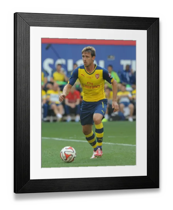 Framed Print : Nacho Monreal in Action: Arsenal vs. New York Red Bulls (2014-15 Pre-Season Friendly)