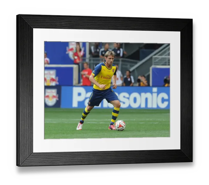 Framed Print : Nacho Monreal (Arsenal). New York Red Bulls 1: 0 Arsenal. Pre Season Friendly. Red Bulls Arena