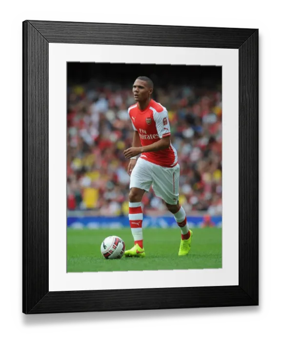 Framed Print : Arsenal's Kieran Gibbs in Action Against Benfica at the Emirates Cup, 2014