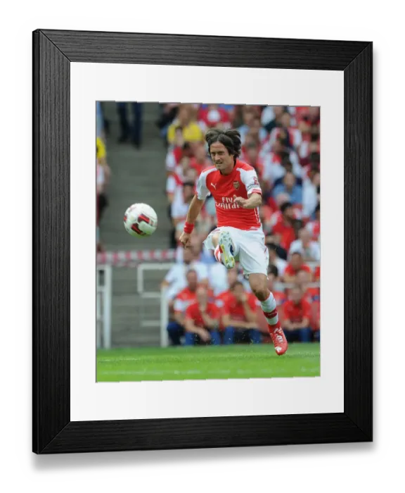 Framed Print : Tomas Rosicky (Arsenal). Arsenal 5: 1 Benfica. The Emirates Cup, Day 1. Emirates Stadium, 2  /  8  /  14