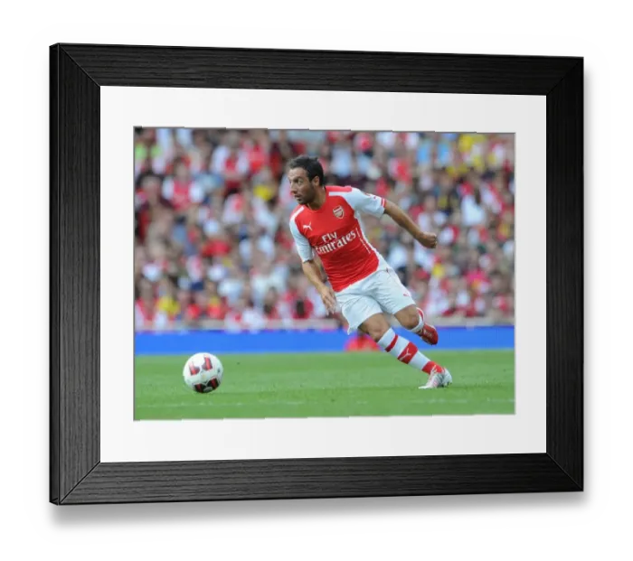 Framed Print : Santi Cazorla: Arsenal's Midfield Maestro in Action Against AS Monaco, Emirates Cup 2014