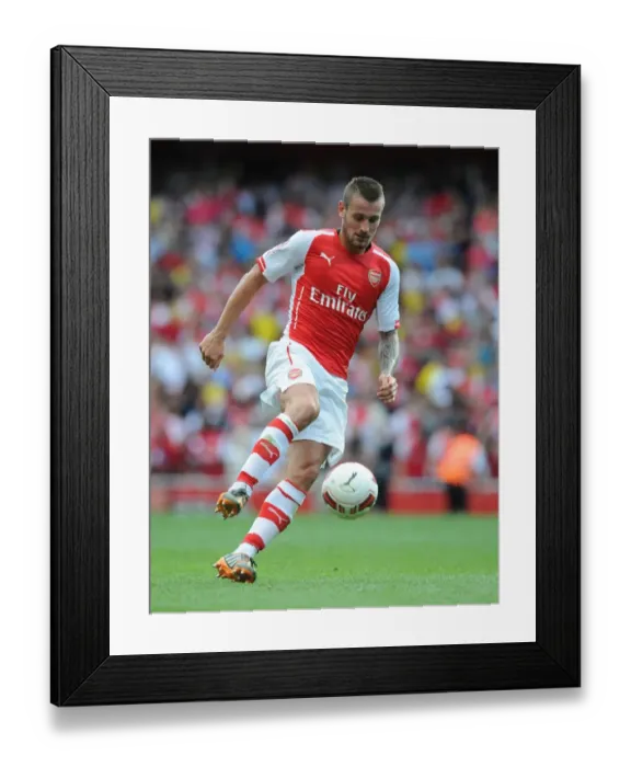 Framed Print : Arsenal's Mathieu Debuchy in Action Against AS Monaco, Emirates Cup 2014
