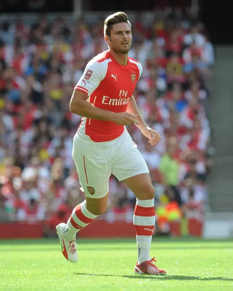 Olivier Giroud in Action: Arsenal vs AS Monaco, Emirates Cup 2014