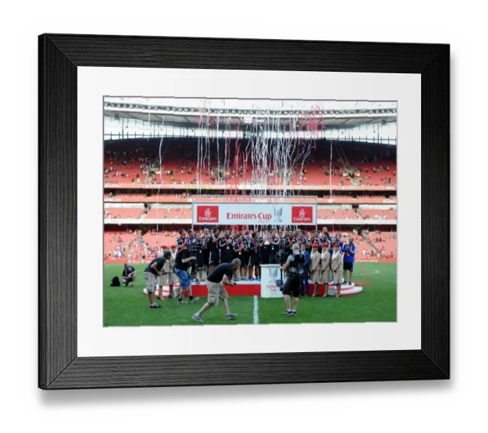 Framed Print : Arsenal Lift Emirates Cup After Victory Over AS Monaco, 2014