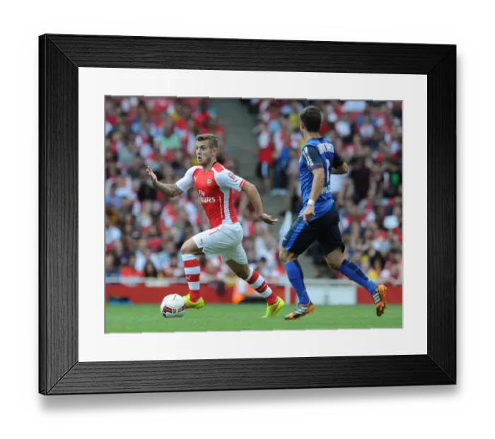 Framed Print : Clash of Midfield Maestros: Wilshere vs. Moutinho - Arsenal v AS Monaco, Emirates Cup 2014